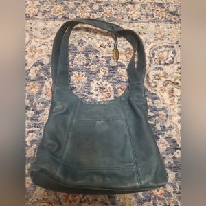 Born blue-green leather shoulder bag